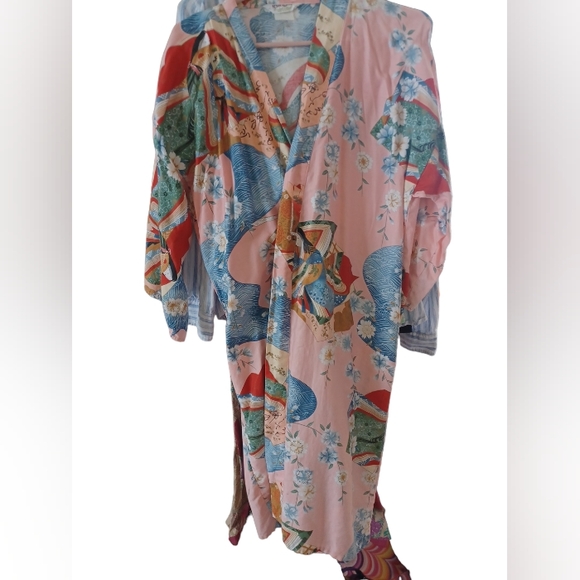 ICHI BAN Oriental 100% Cotton Floral Kimono Robe Made in Japan Vtg - Picture 7 of 8